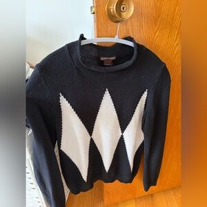 Elliott Lauren Black Sweater with White Diamond Motif